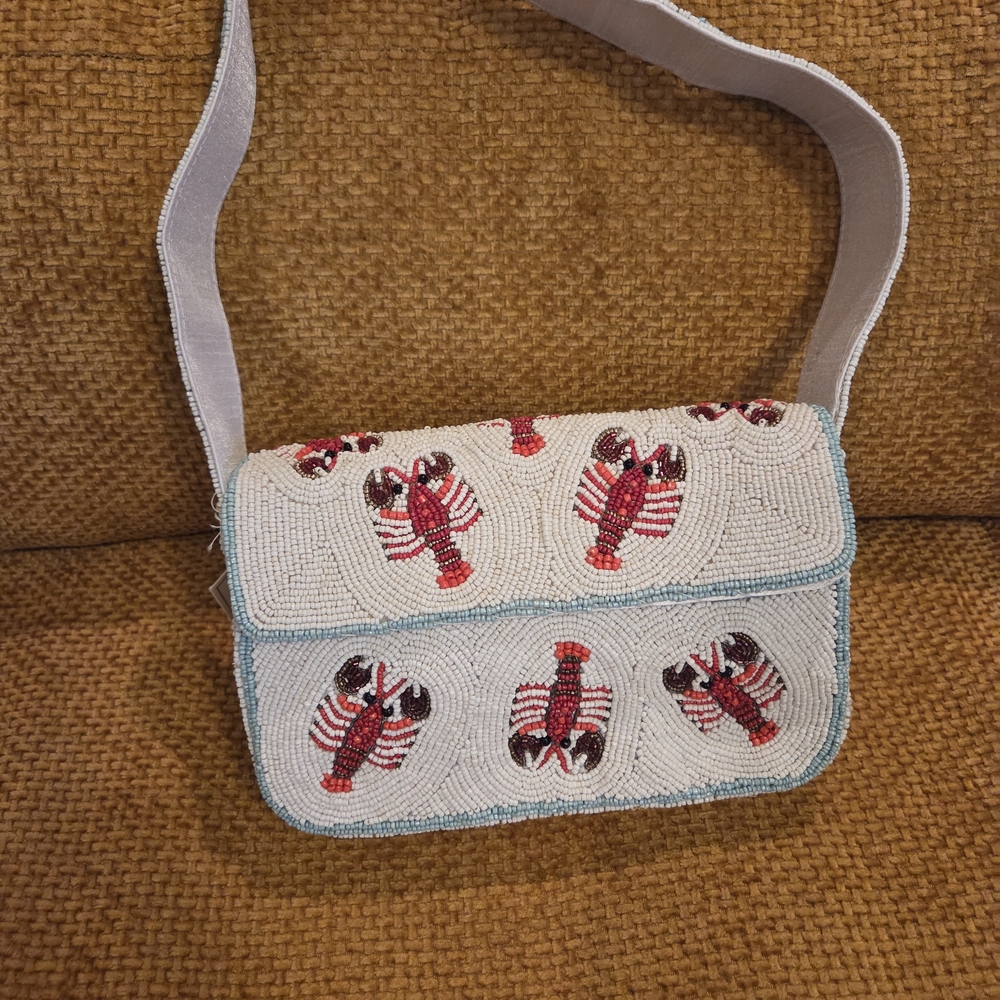 Viral Beaded Lobster Design Women's Bag. NWT